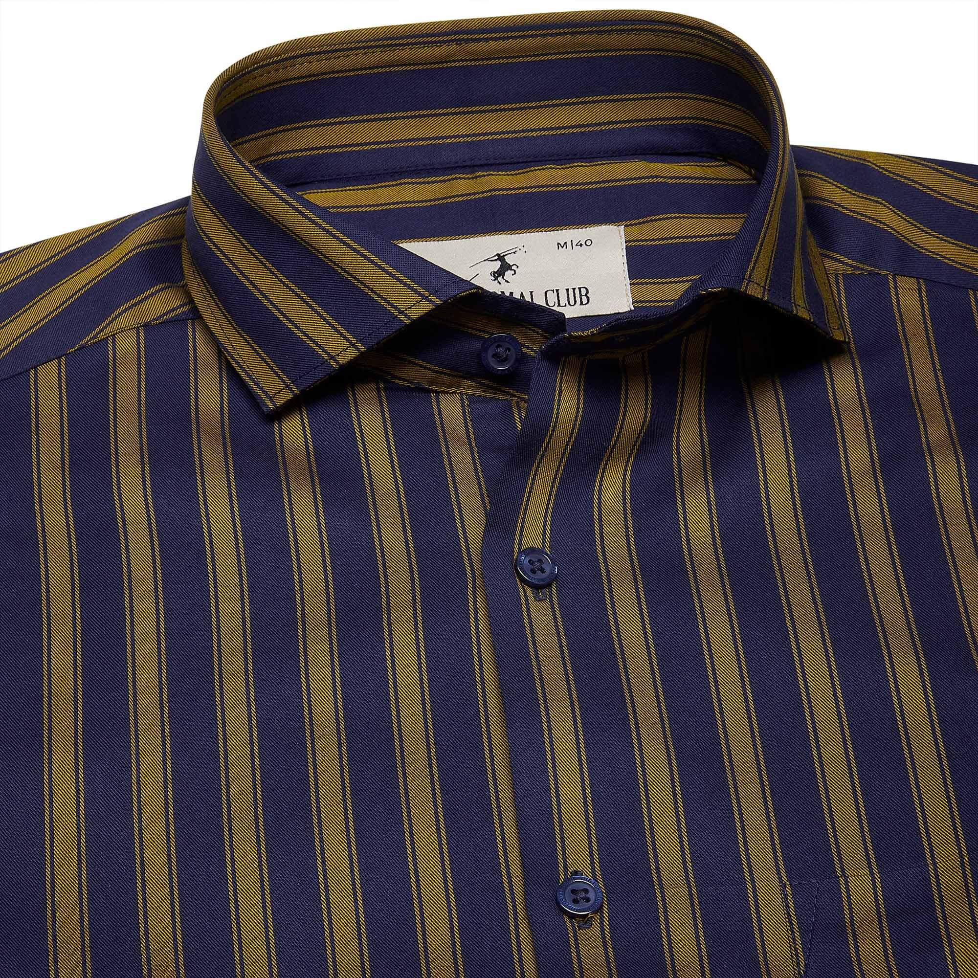 Rhythm Orange Stripe Shirt In Navy Blue