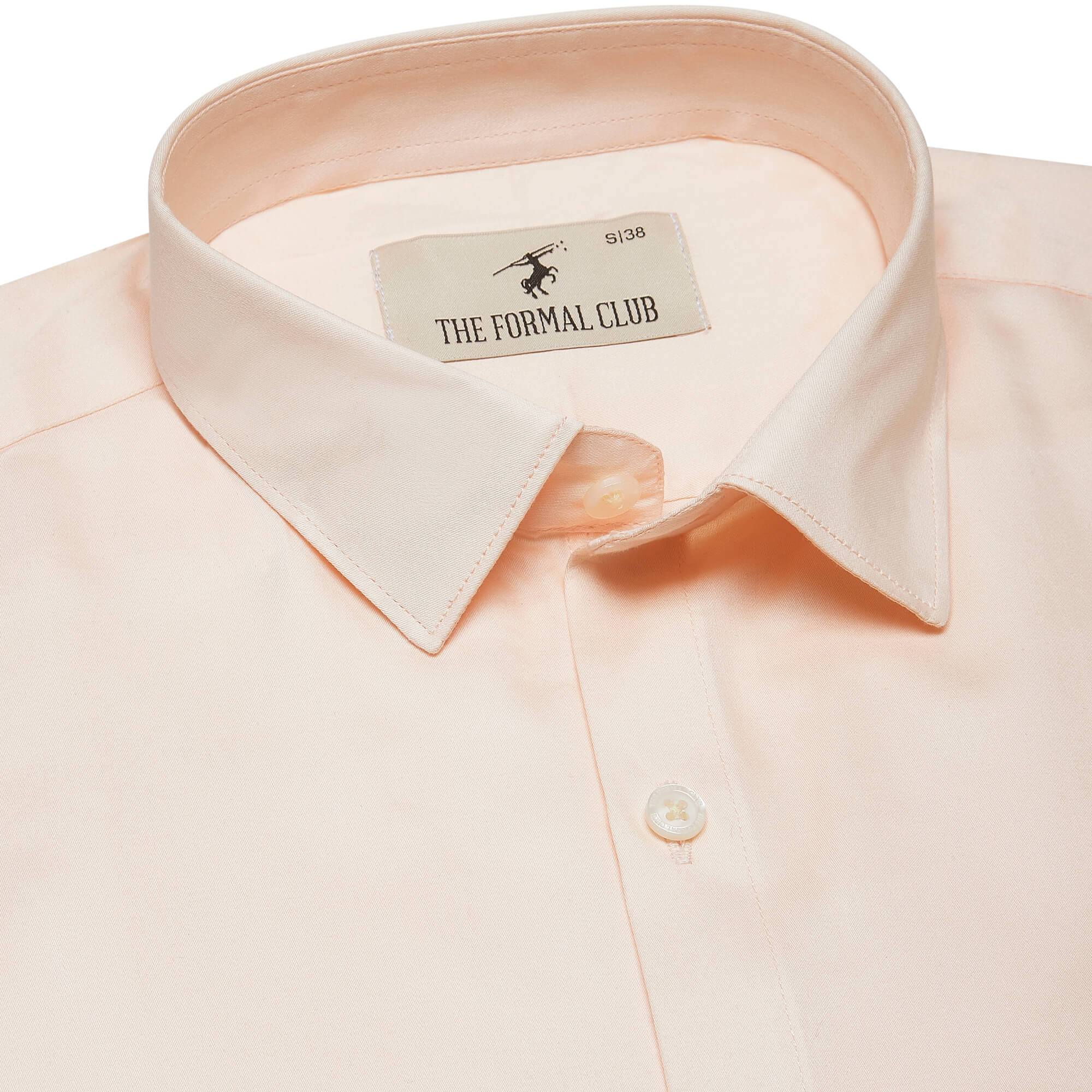 Buy Men Swiss Finish Giza Cotton Shirt In Light Peach Online