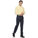 Skyline Cotton Stripes Shirt In Yellow & White