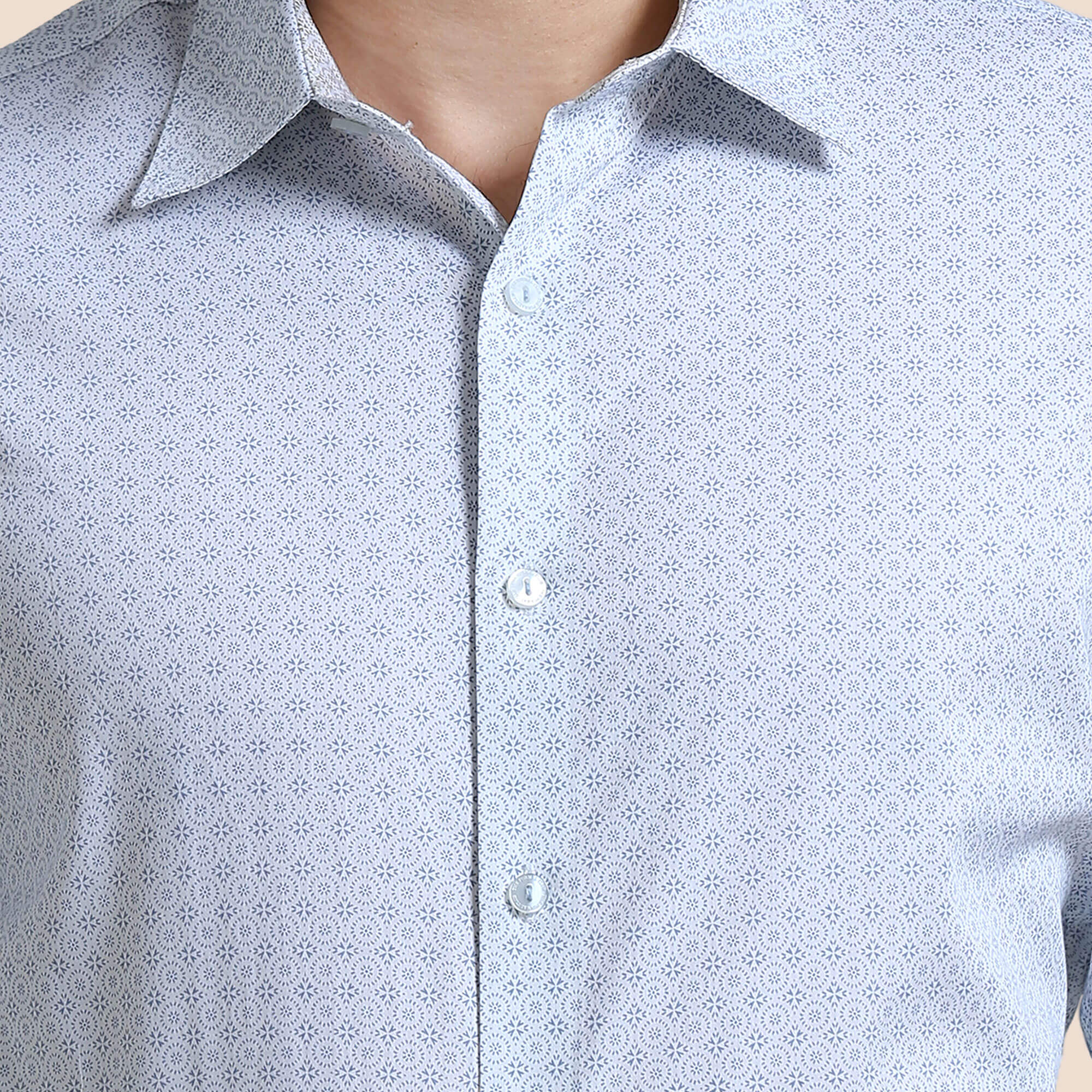 Serenity Giza Shirt In Blue Flakes