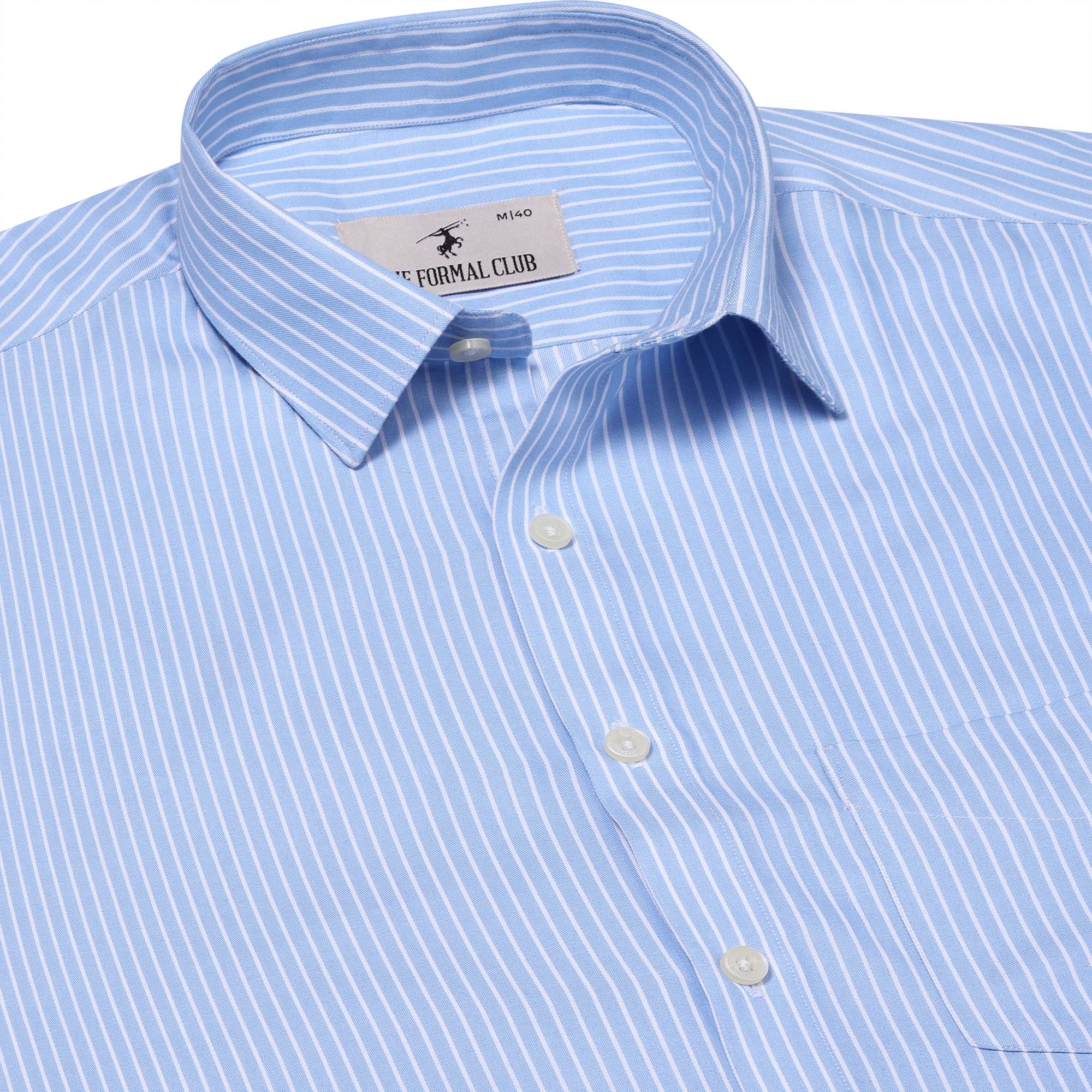 Skyline Stripe Shirt in Light Blue Smart Fit - Main Image