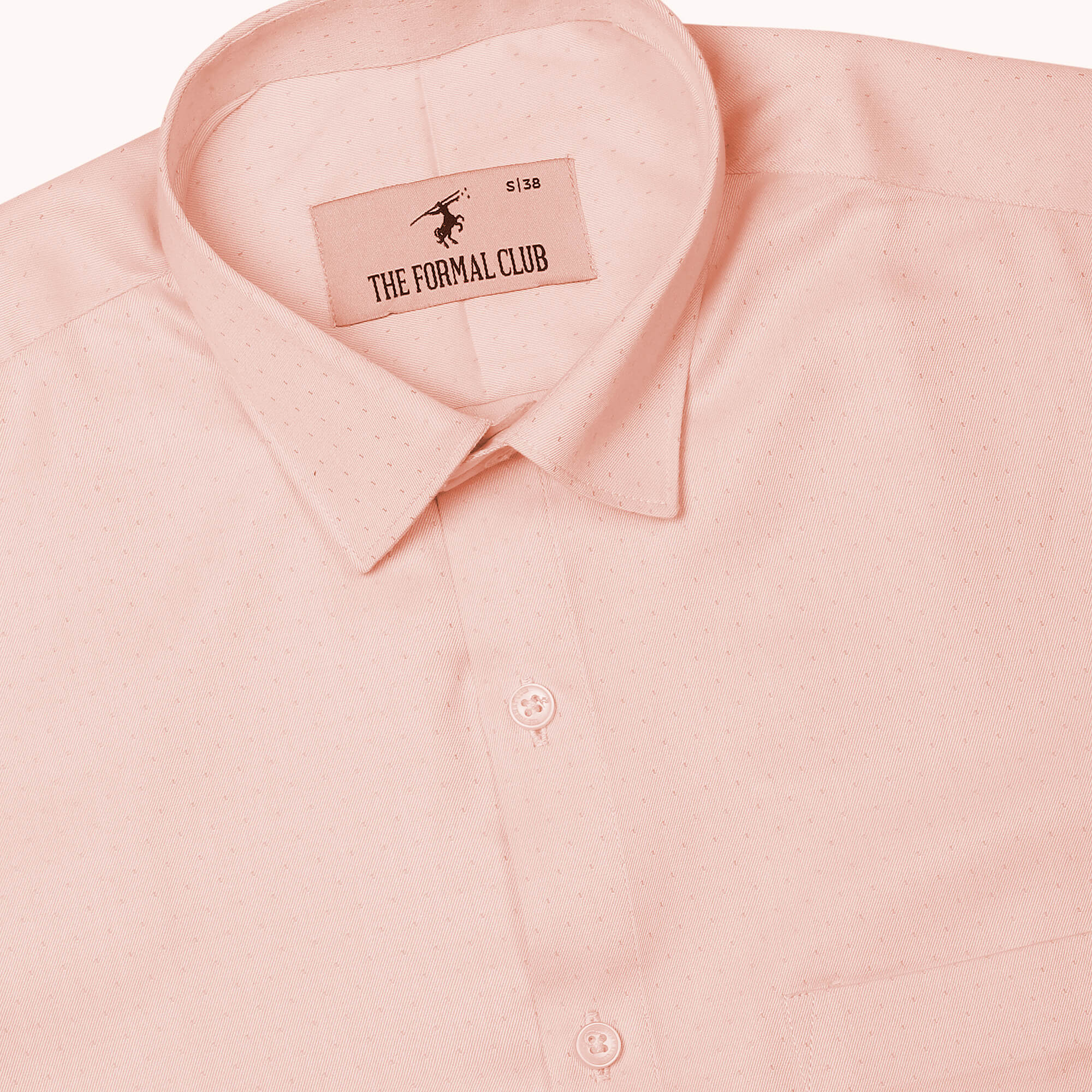 Donald Dobby Textured Shirt in Peach