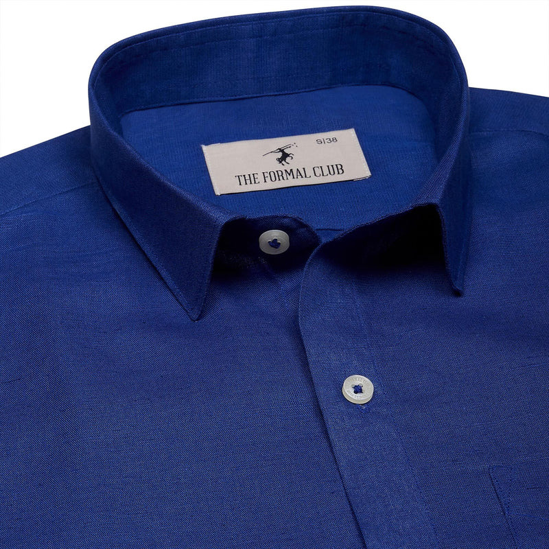 Luna Lenin Solid Shirt In Navy Blue