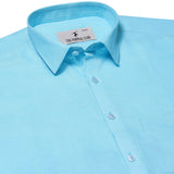 Luna Lenin Solid Shirt In Aqua Blue