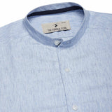 Bliss Blue Textured Mandarin Shirt