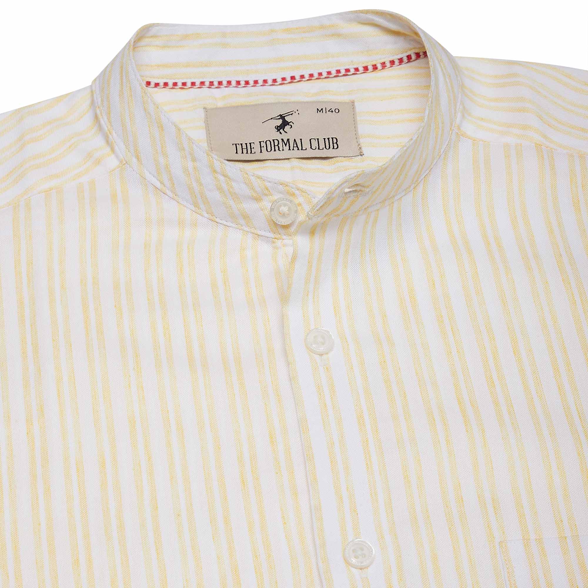 Blissful Yellow Oxford Stripes Shirt