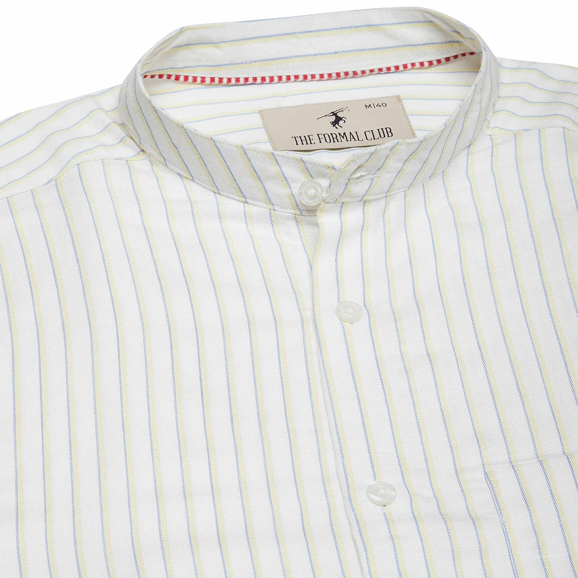 Luna Linen Stripes Shirt In Yellow