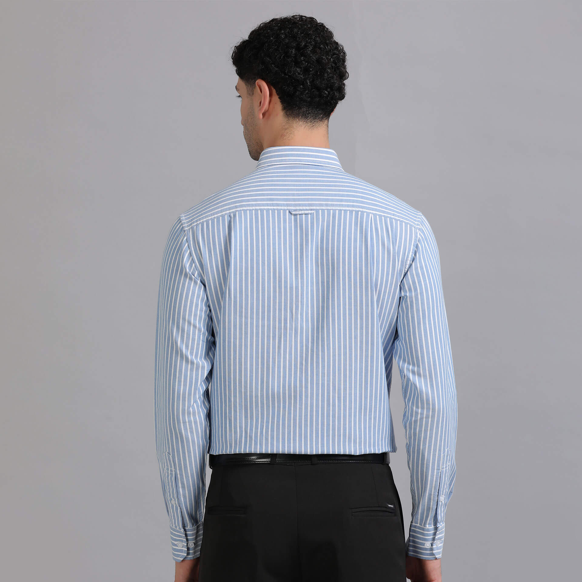 Regal Oxford Stripe Shirt In Denim Blue