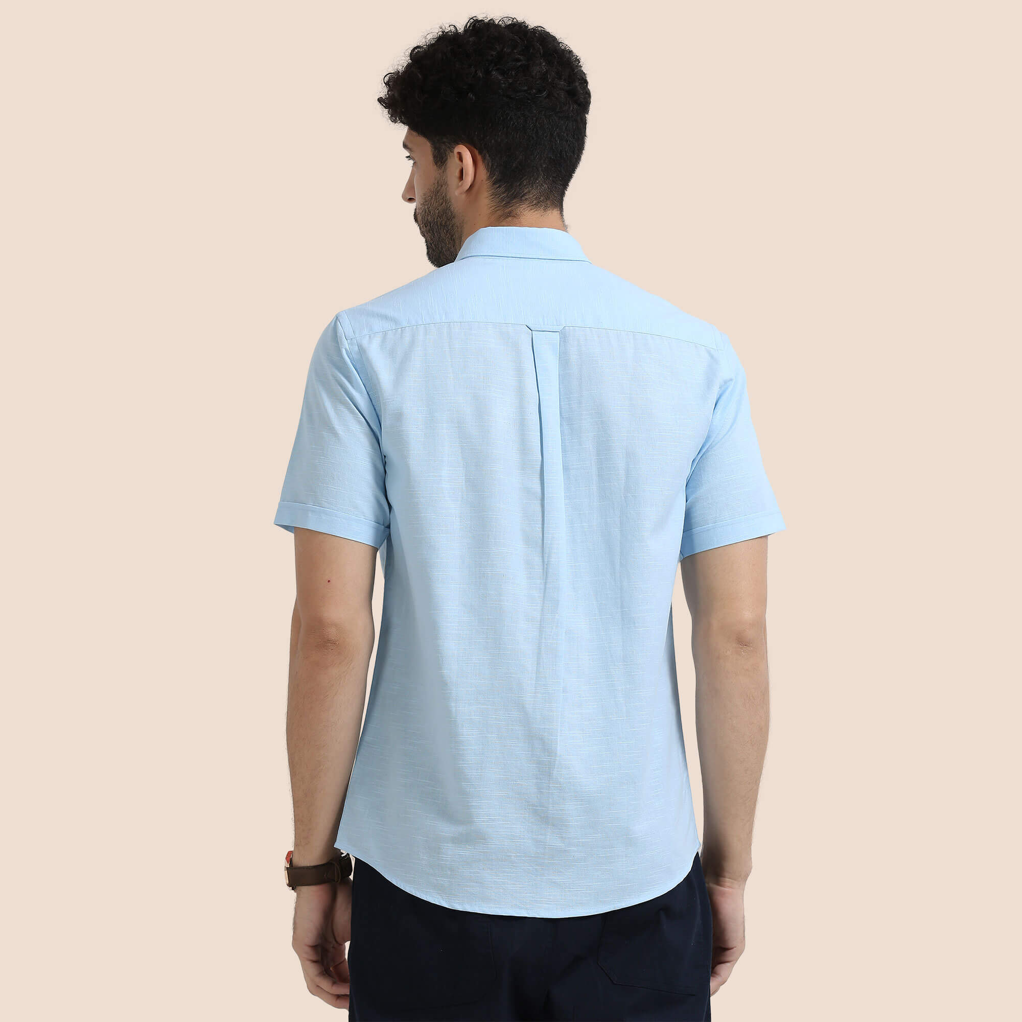 Breeze Linen Shirt In Powder Blue