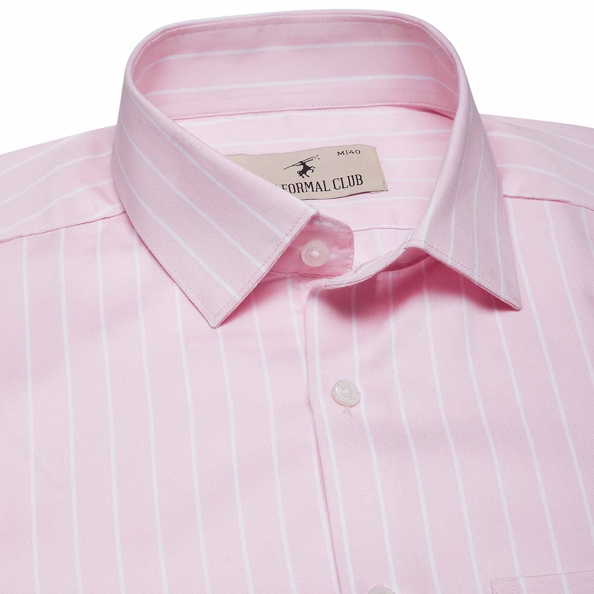 Enigma White Stripes Shirt In Pink - The Formal Club
