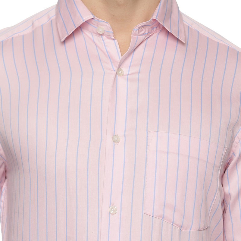 Enigma Blue Stripes Shirt In Pink