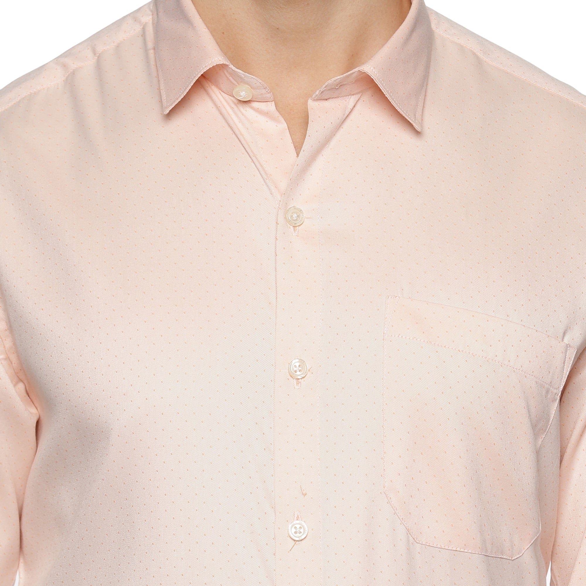 Donald Dobby Textured Shirt in Peach - The Formal Club