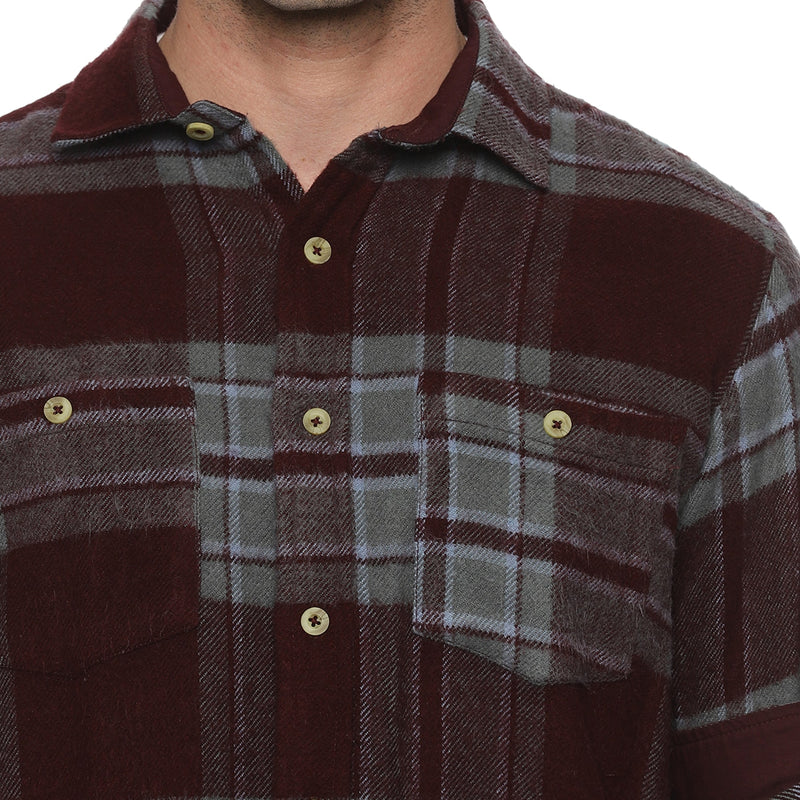 LUMBER WINTER CHECK SHIRT IN WINE - The Formal Club