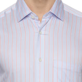 Enigma Cotton Stripes Shirt In Light Blue