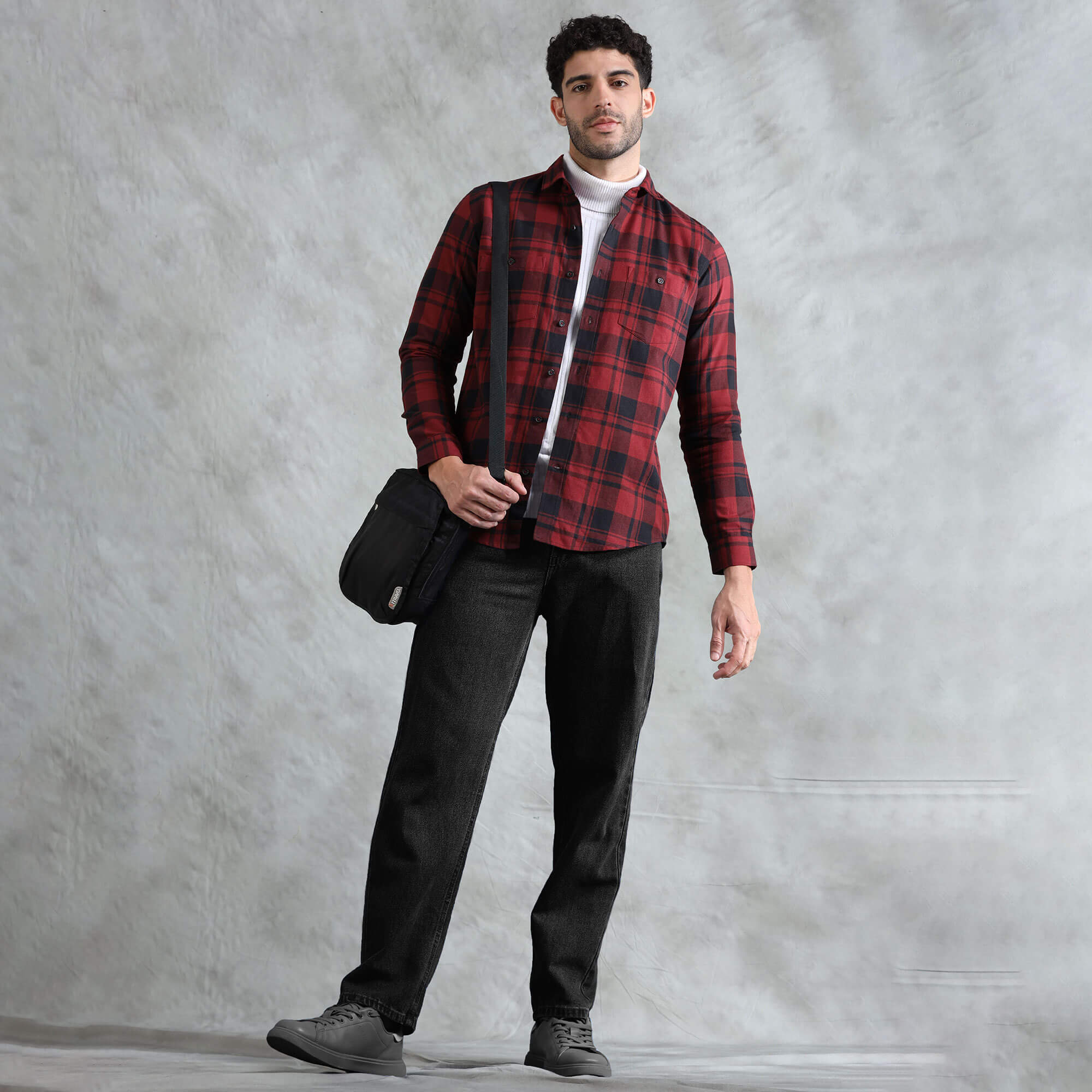 Lumber Flannel Check Shirt In Scarlet