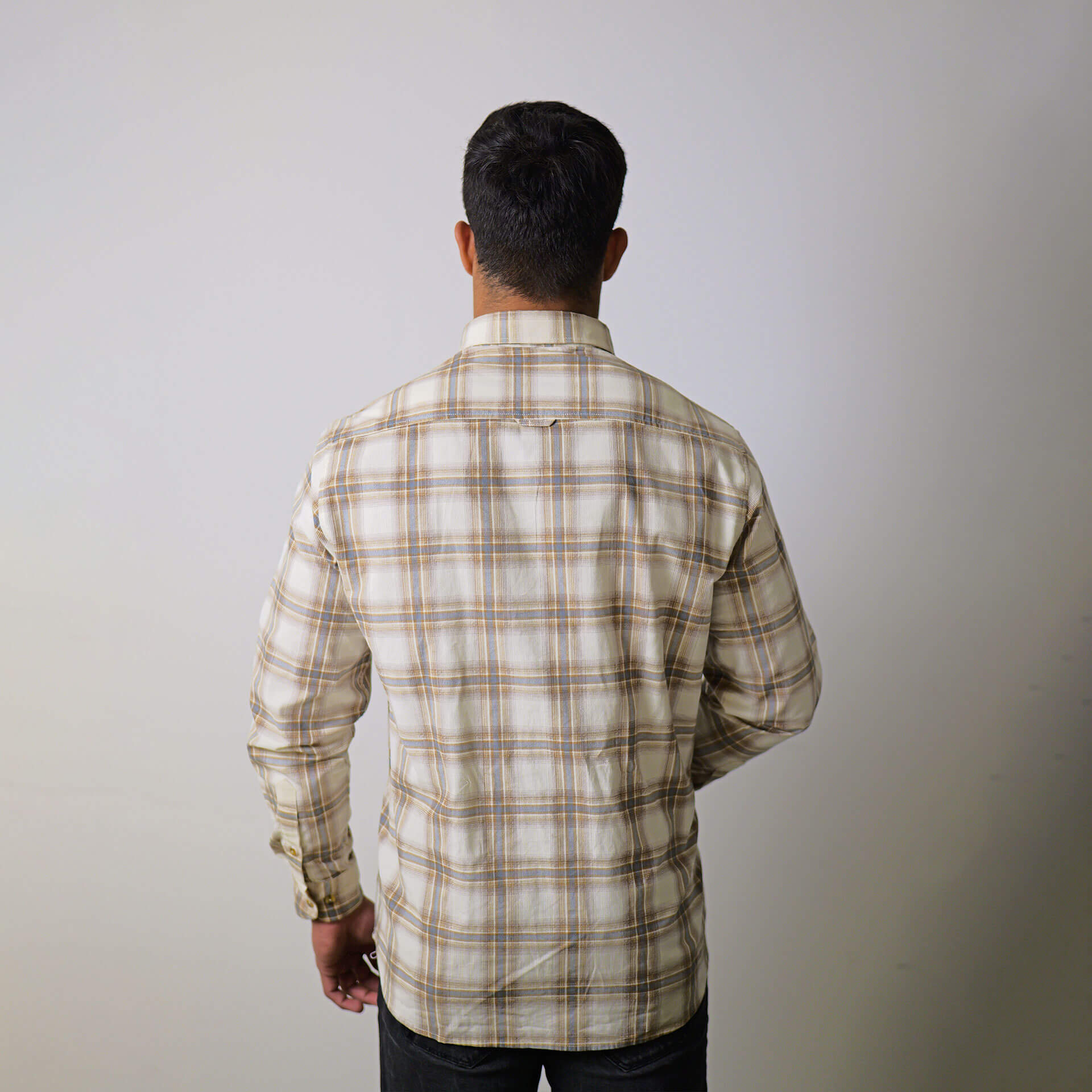 Cruise Checks Corduroy Shirt In Ecru