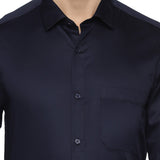 Swiss Finish Giza Cotton Shirt In Navy Blue