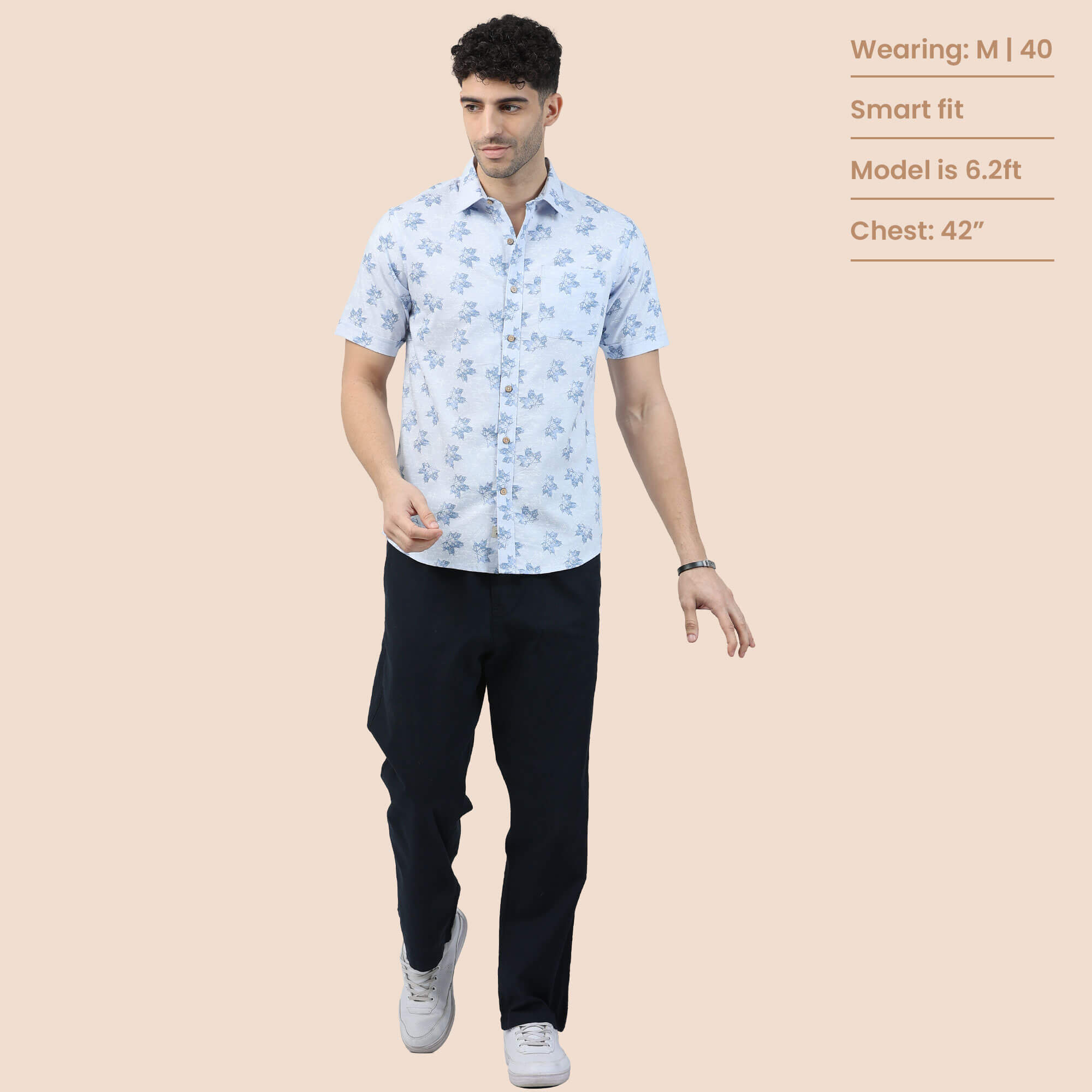 Breeze Oxford Shirt In Blue Maple Print