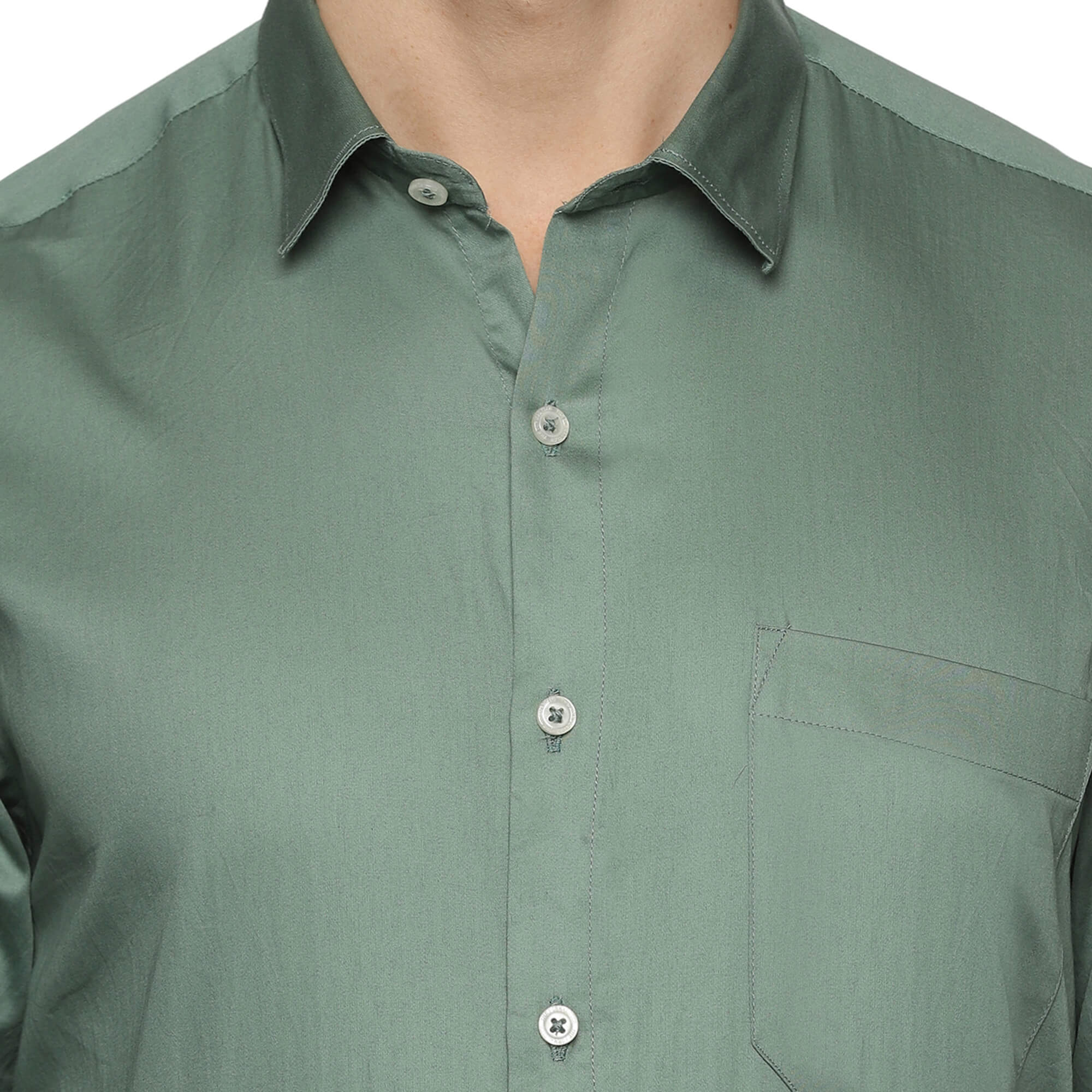Swiss Finish Giza Cotton Shirt In Green - The Formal Club