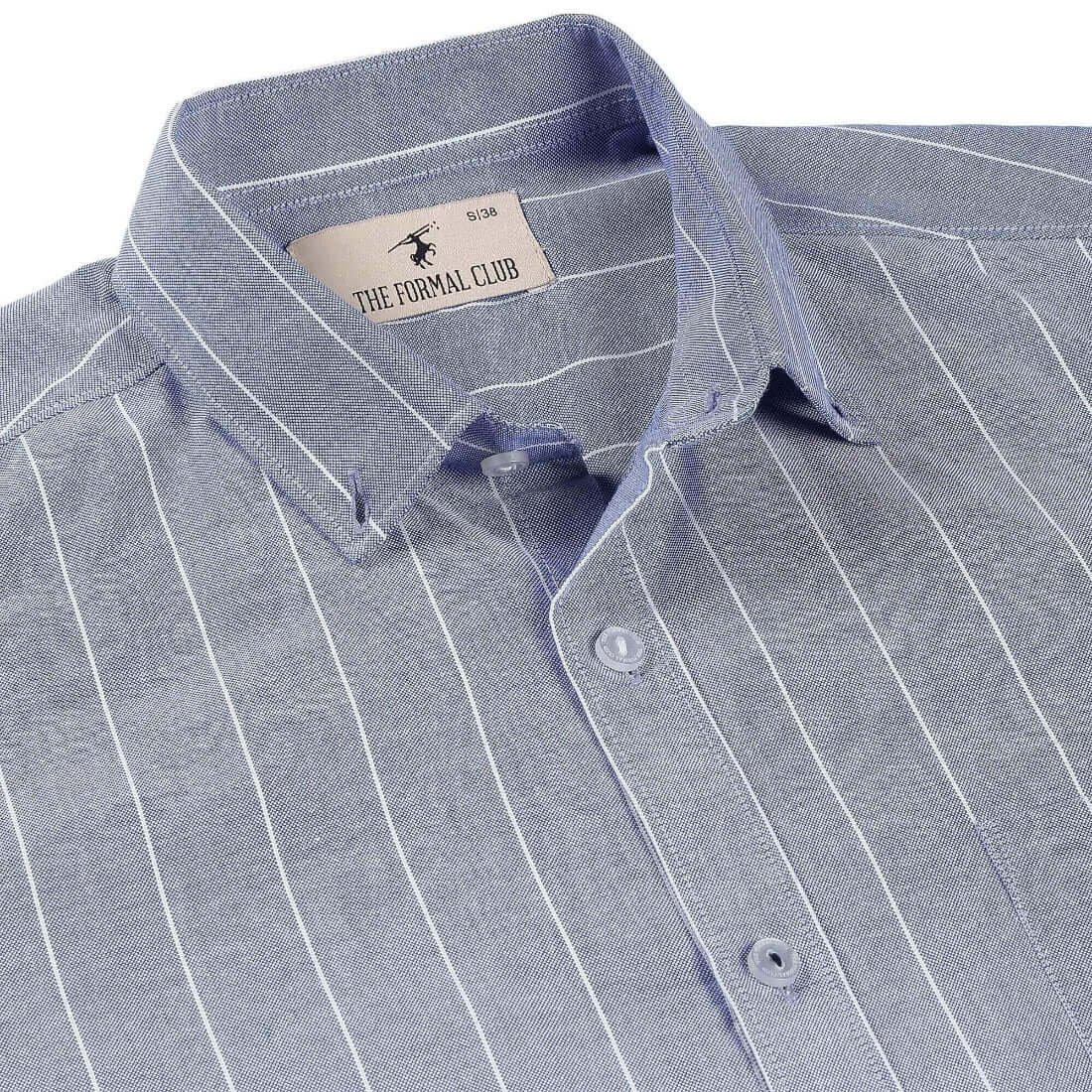 Regal Oxford Stripe Shirt In Blue Classic Fit