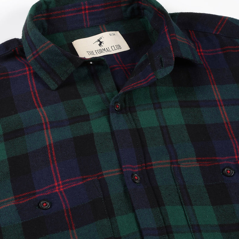 Timber Flannel Green Check Shirt - The Formal Club
