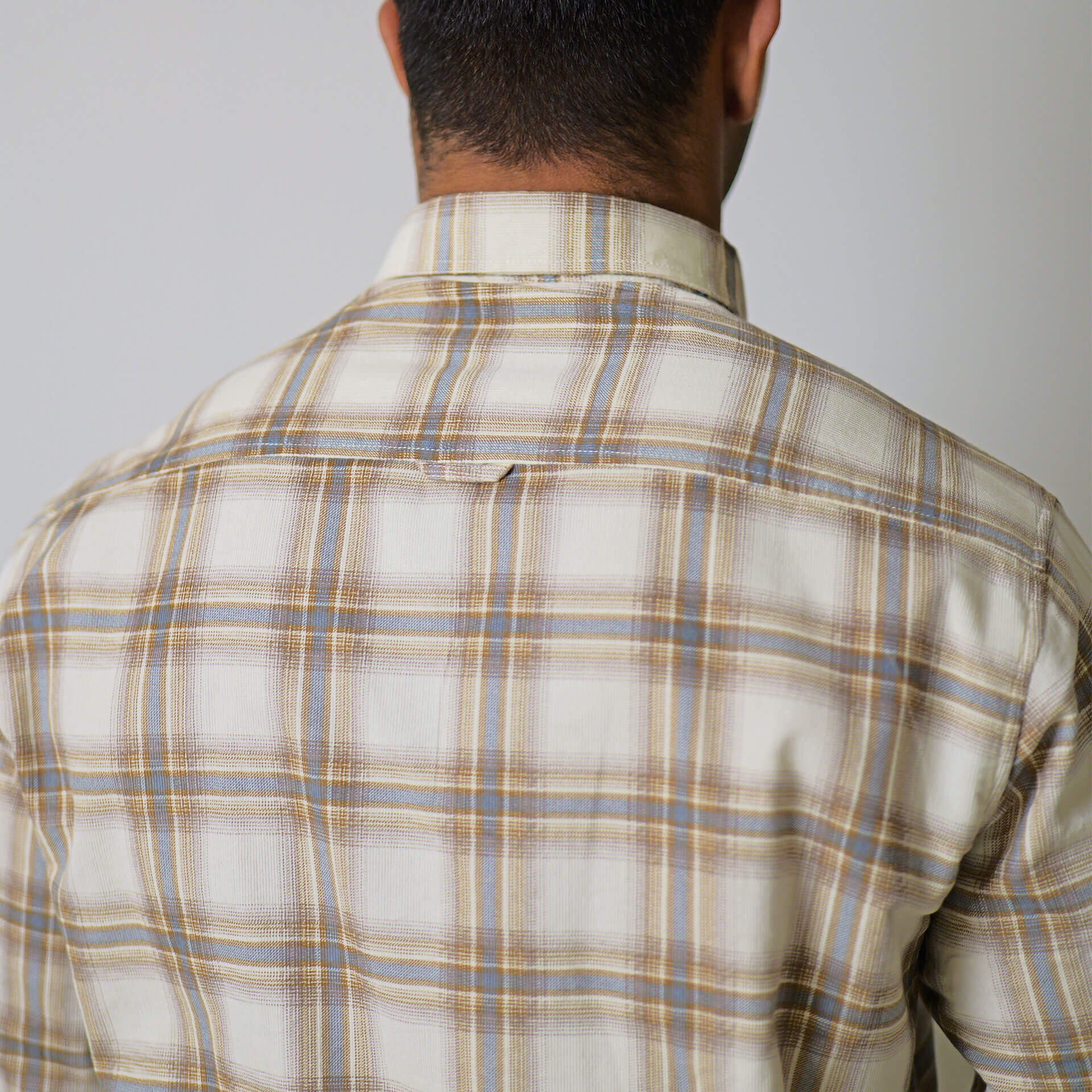 Cruise Checks Corduroy Shirt In Ecru