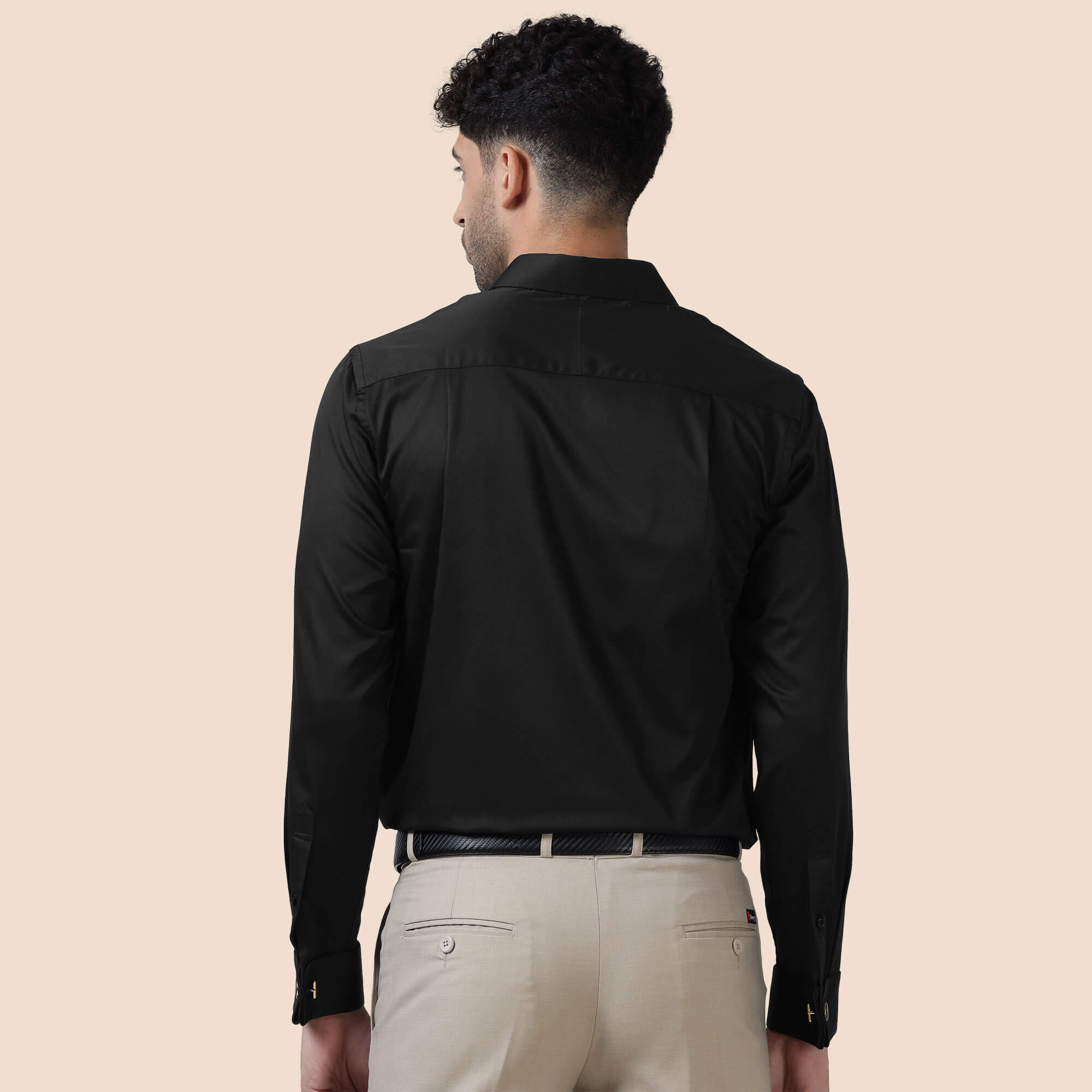 Keneth Black with Signature Concealed Placket & French Cuff