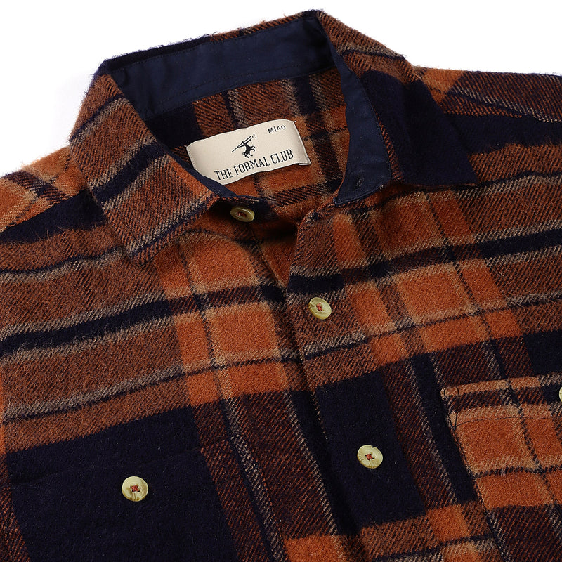 LUMBER WINTER CHECK SHIRT IN RUST - The Formal Club