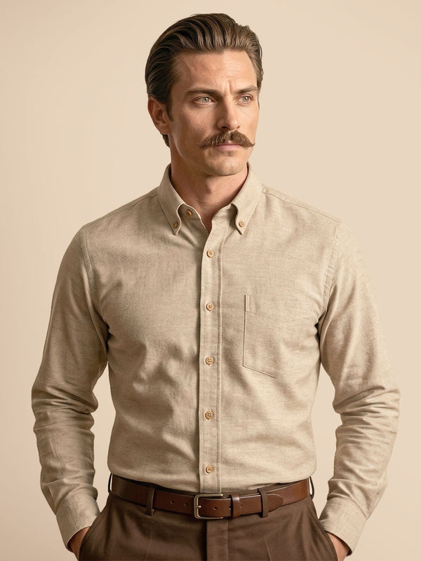 Regal Oxford Solid shirt in Almond