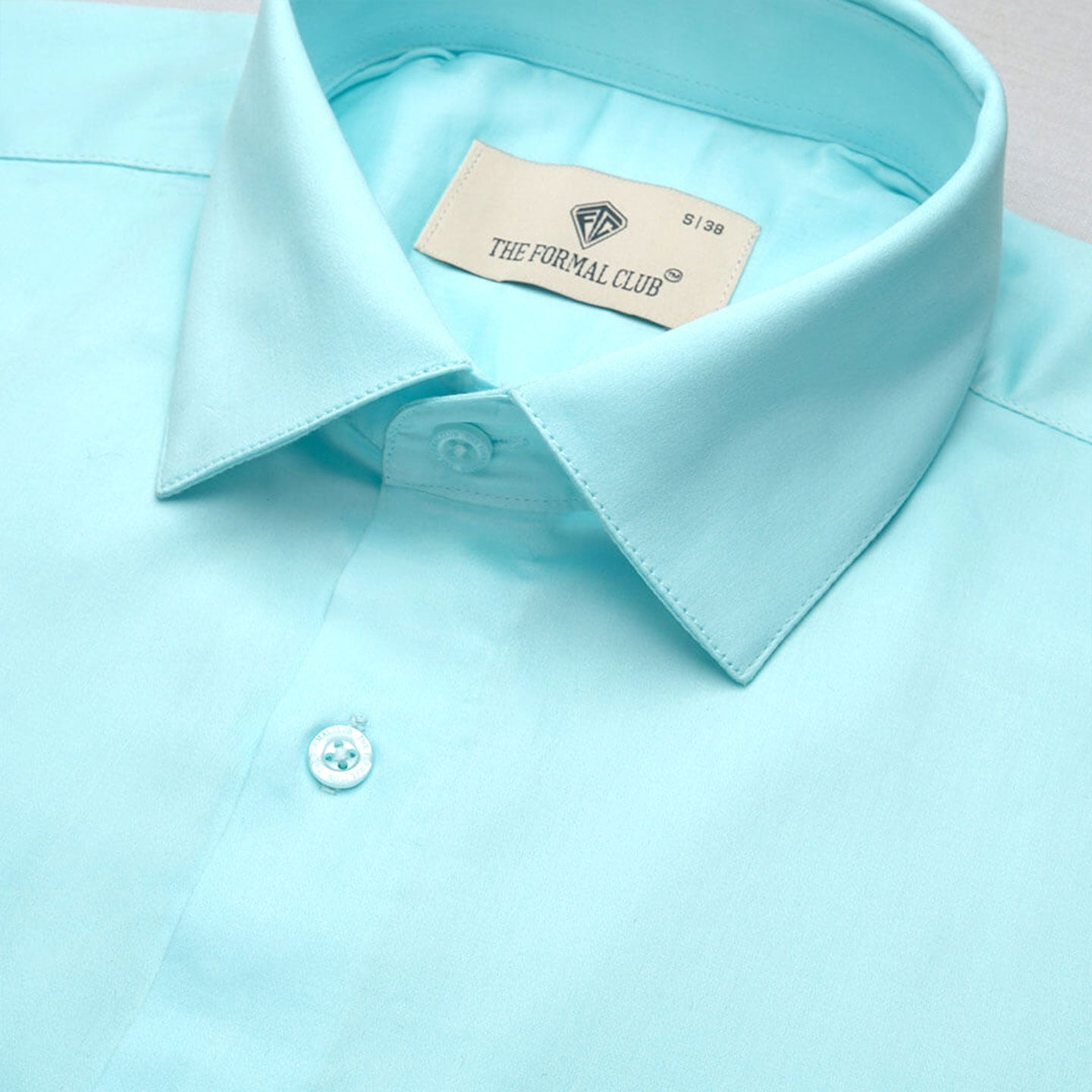 Ashley Half Sleeves Giza Cotton Shirt In Fresh Aqua