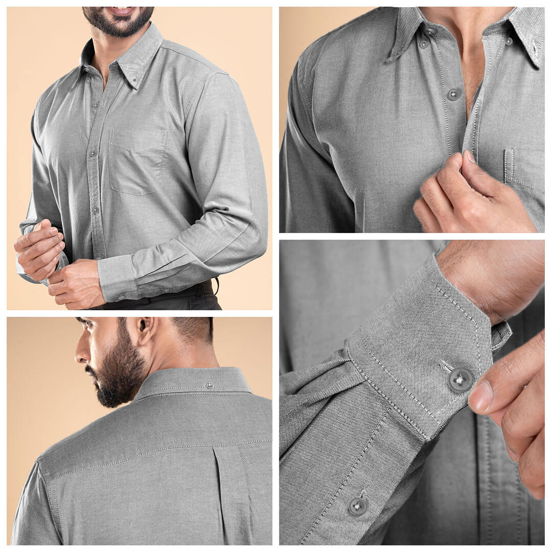 Regal Oxford Solid shirt in Ash Grey
