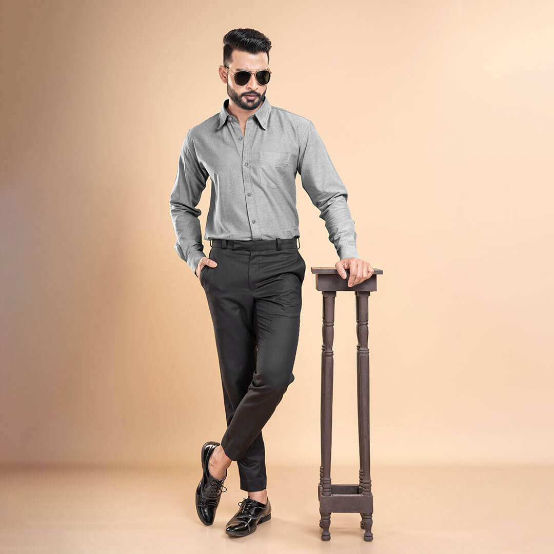 Regal Oxford Solid shirt in Ash Grey