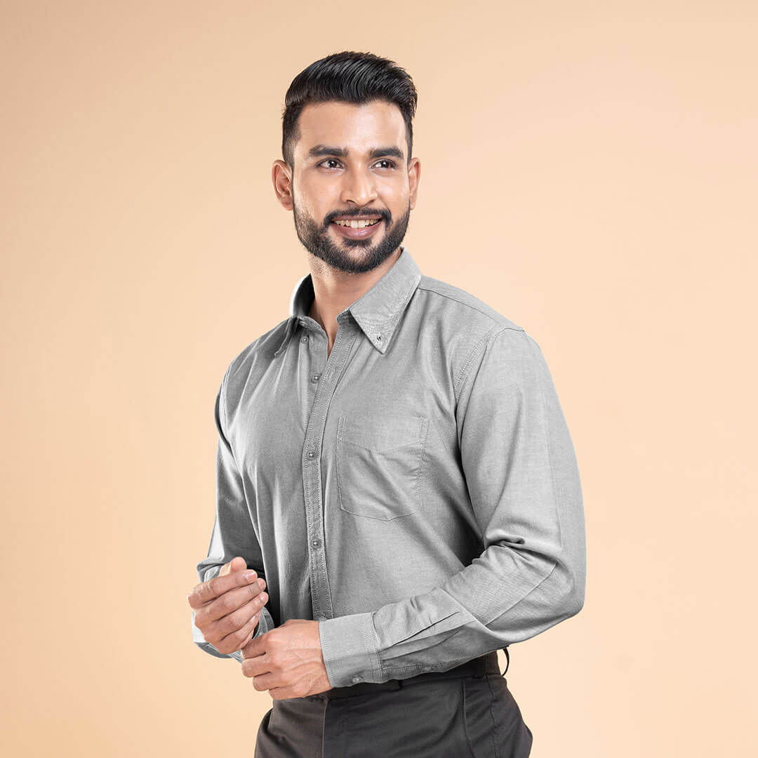 Regal Oxford Solid shirt in Ash Grey
