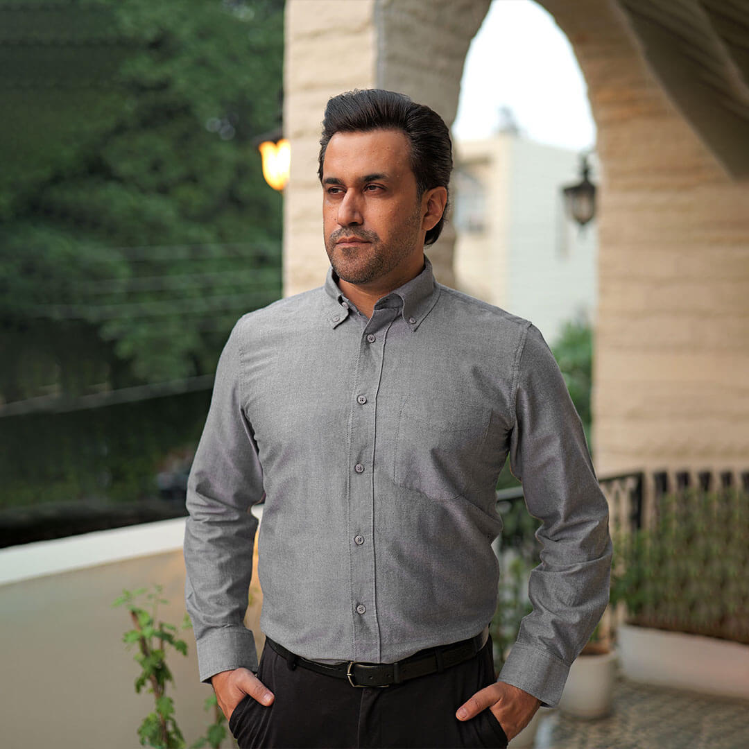 Regal Oxford Solid shirt in Ash Grey