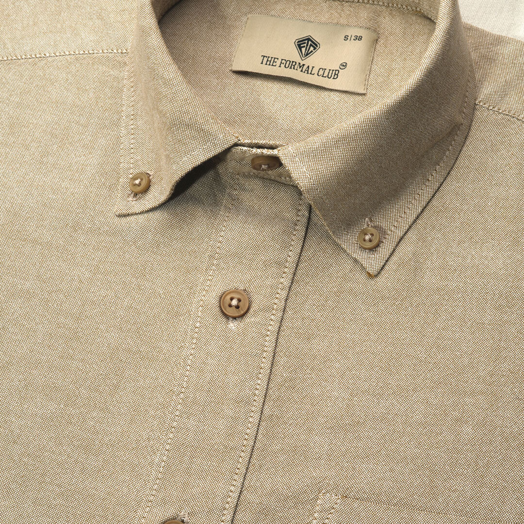 Regal Oxford Solid shirt in Almond