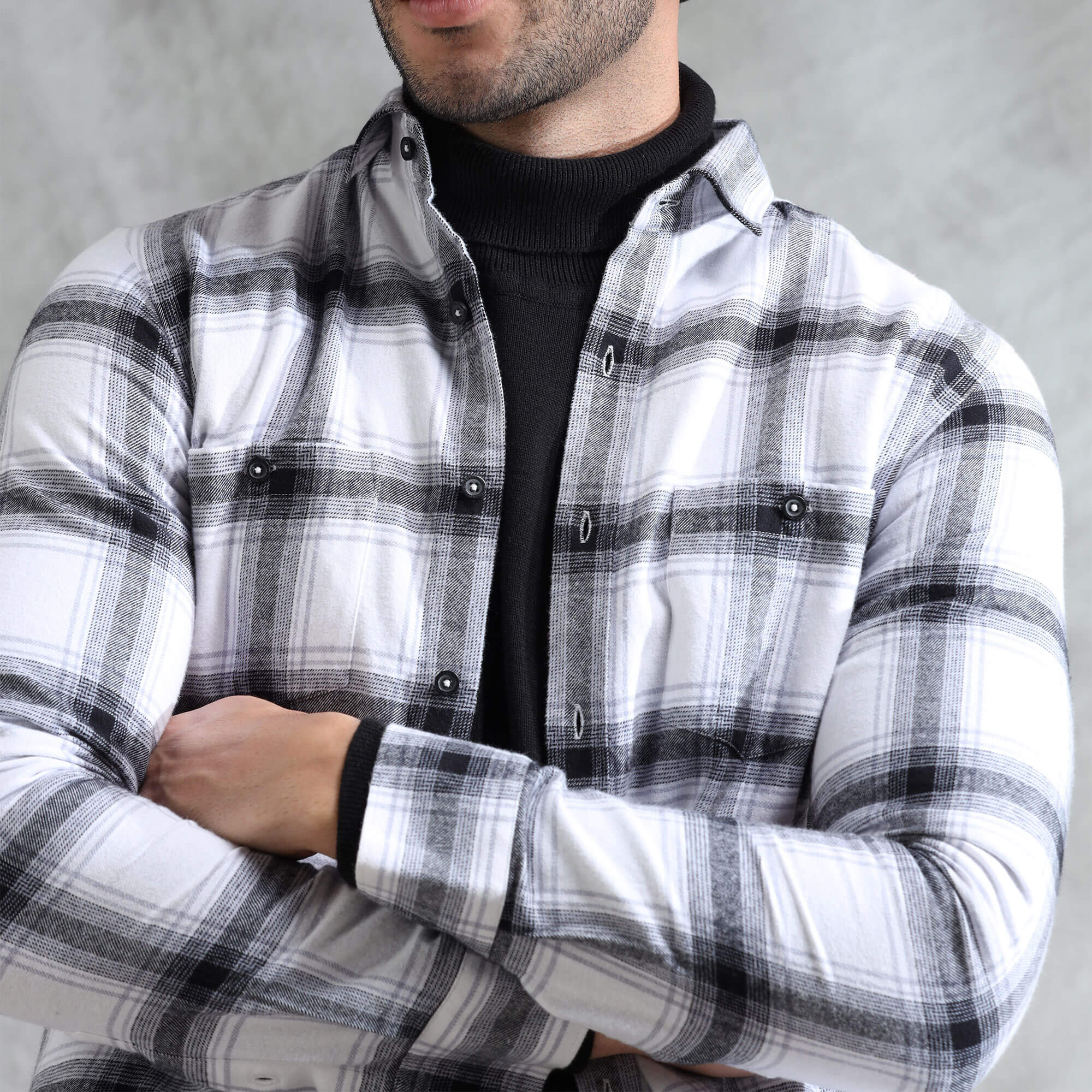 Lumber Flannel Check Shirt In Antique White