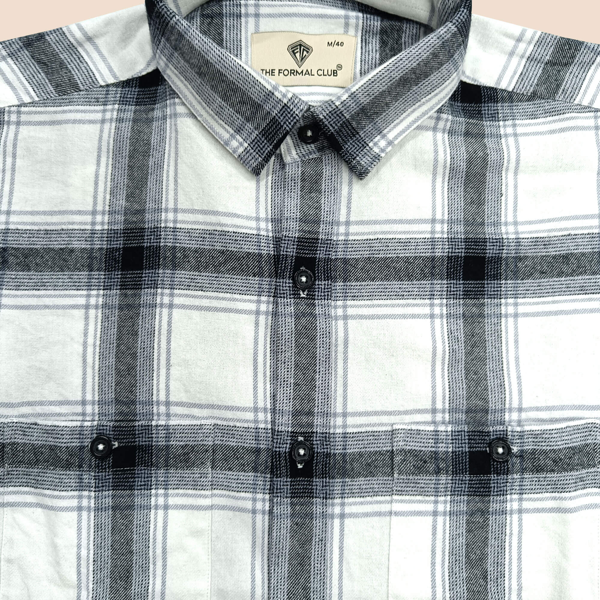 Lumber Flannel Check Shirt In Antique White