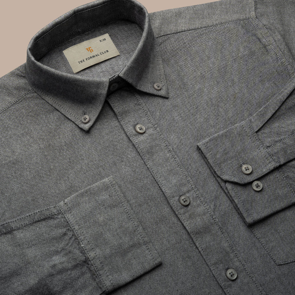 Regal Oxford Solid shirt in Ash Grey