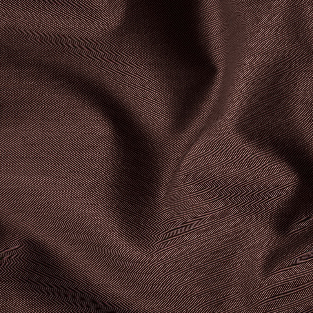 Imperial Herringbone 2 Ply Giza Shirt In Ash Brown