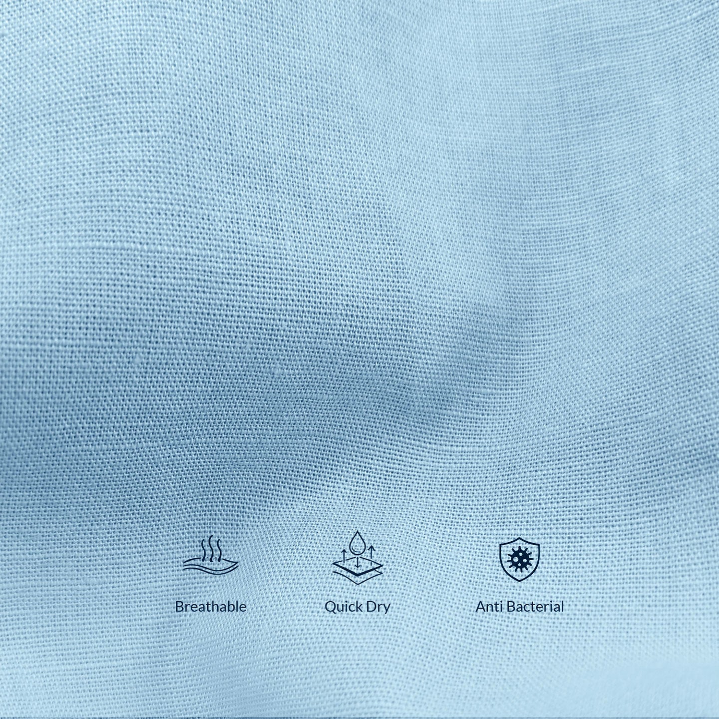 Breeze Linen Full Sleeves Shirt In Baby Blue