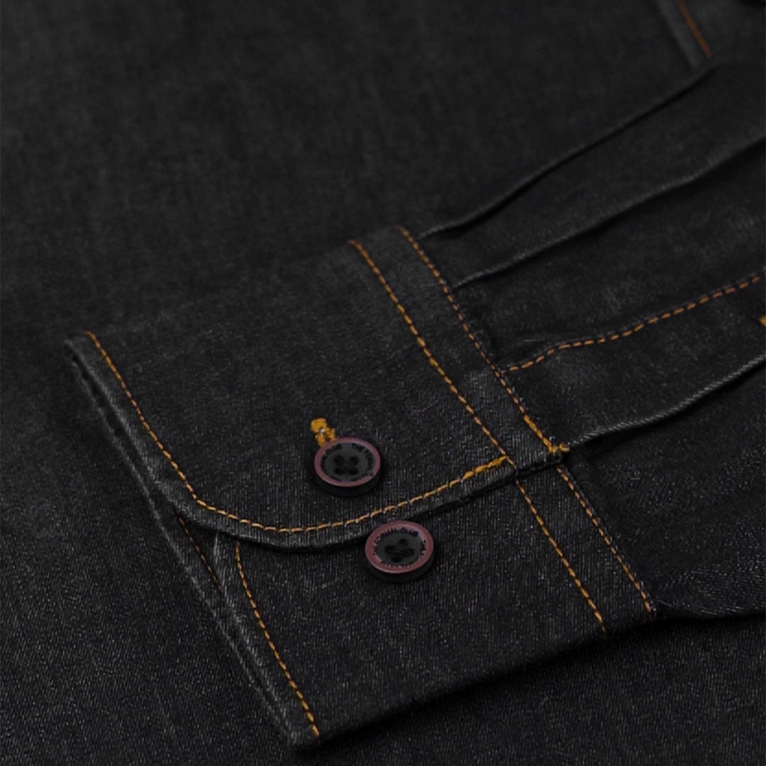 The Legend Denim Mens Shirt In Charcoal