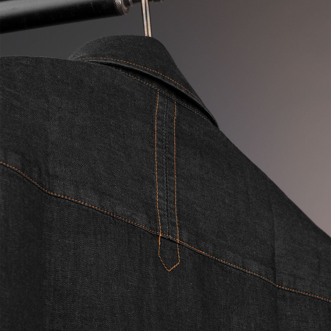 The Legend Denim Mens Shirt In Charcoal