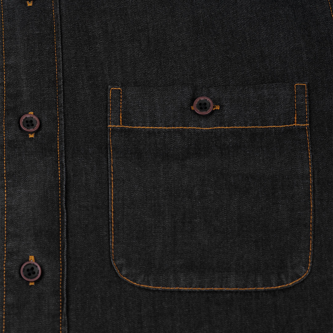 The Legend Denim Mens Shirt In Charcoal