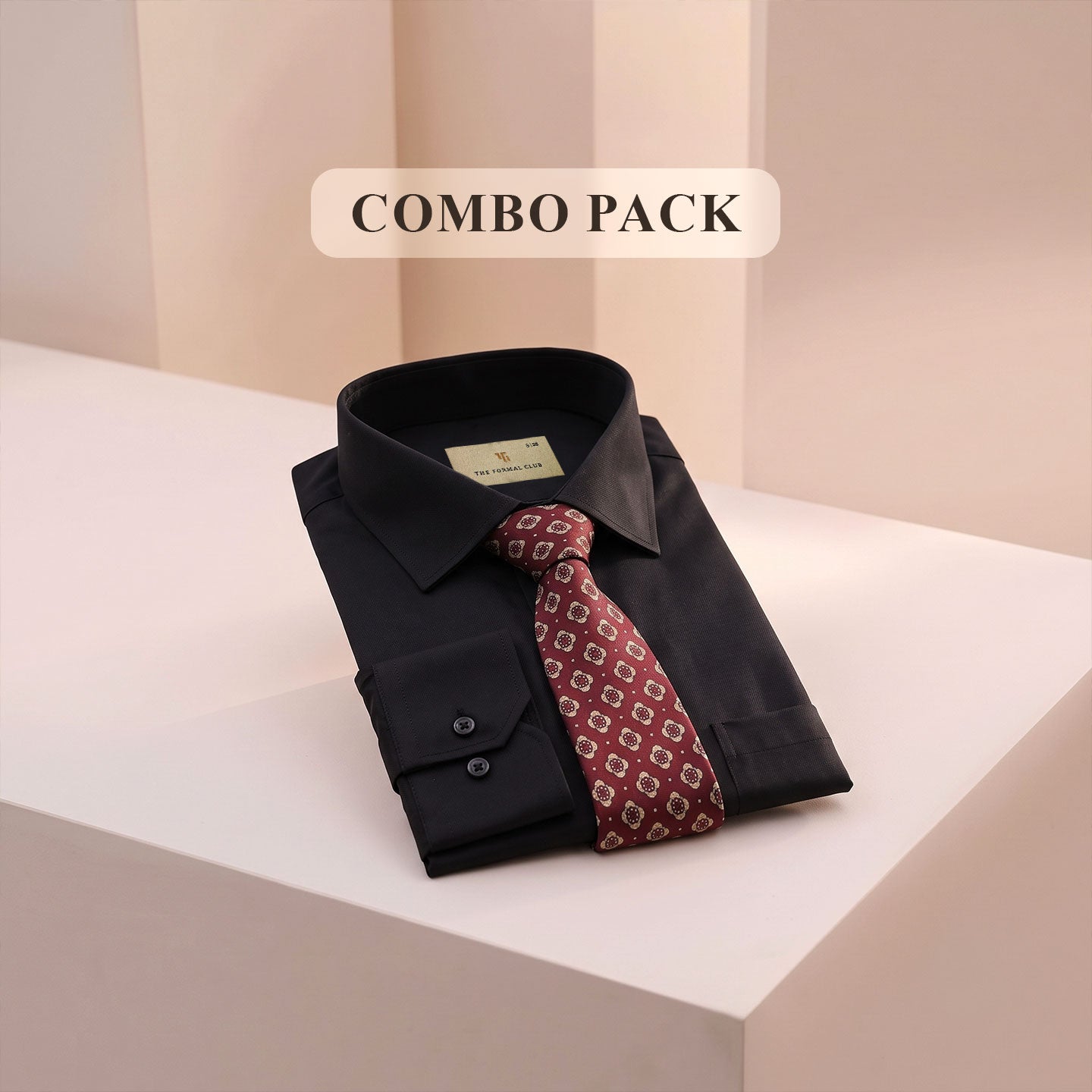 Premium Best-Seller Giza Shirt In Raven & Red/Ecru Tie Combo