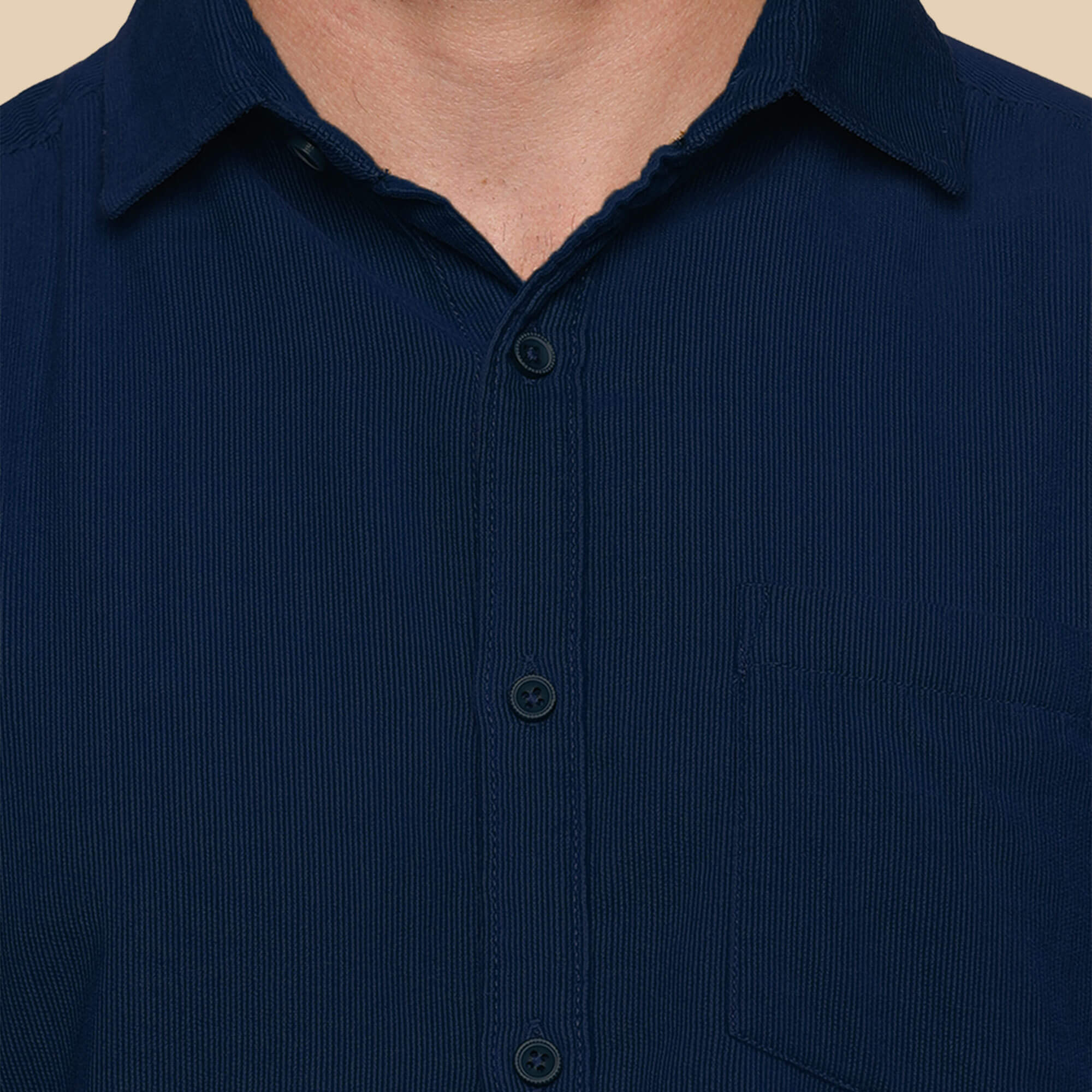 CRUISE CORDUROY SHIRT IN NAVY SAPHIRE