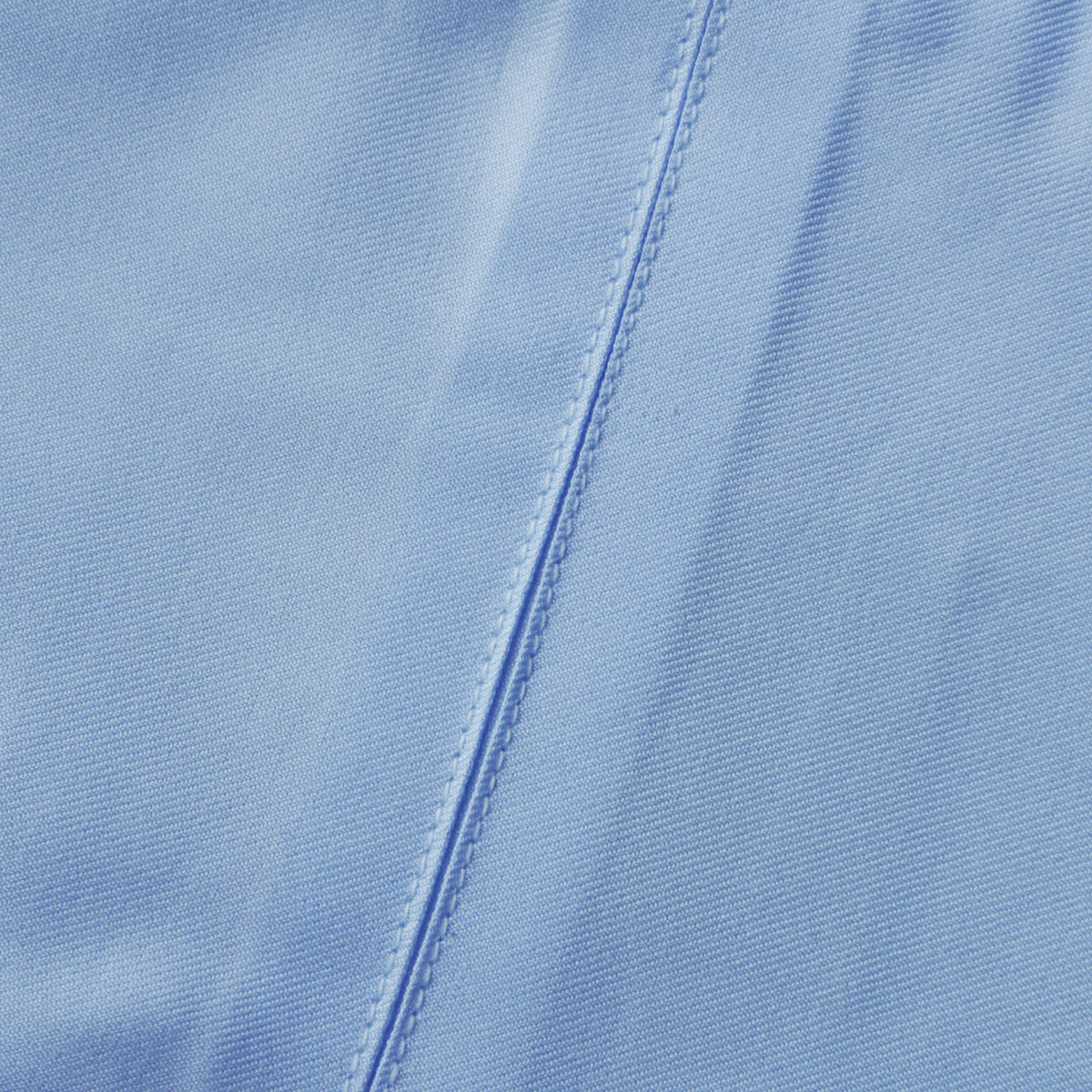 Light blue twill with vertical stitched seam