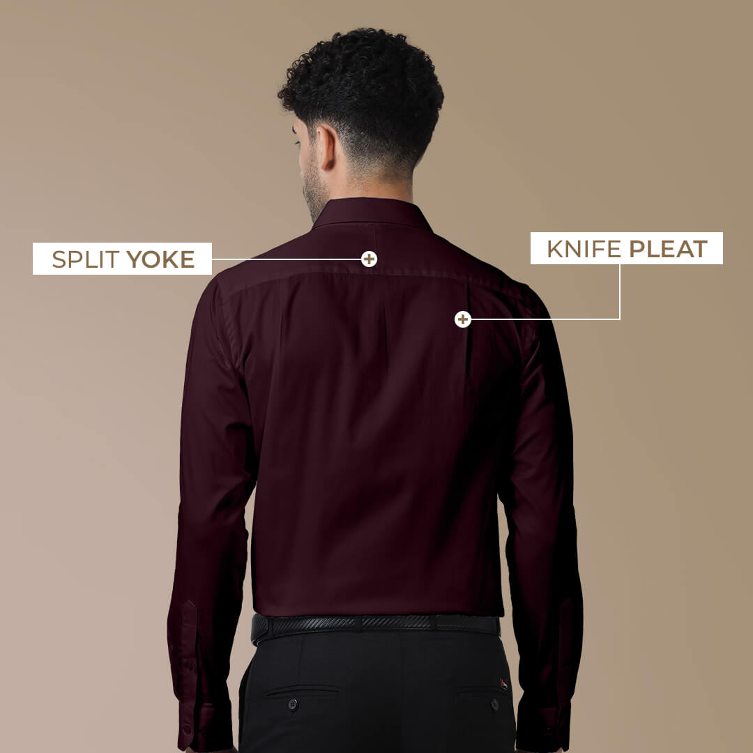 Cambridge Giza Cotton Shirt In Burgundy