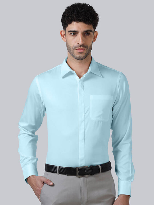 Bennet Sky Blue Shirt With Concealed Placket