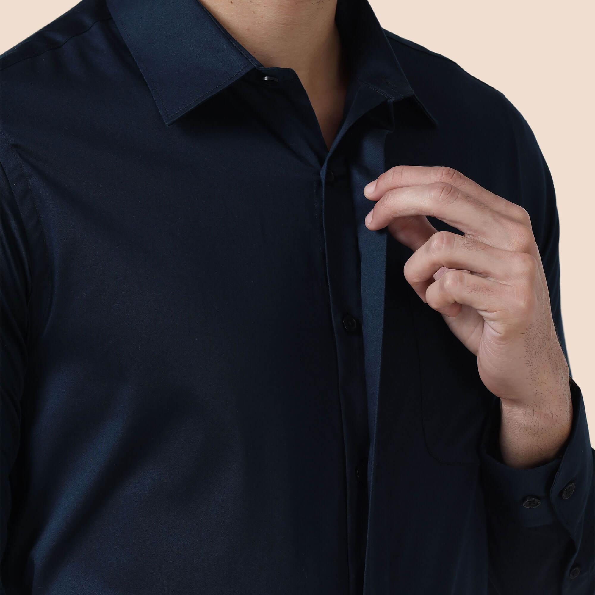 Bennet Navy With Concealed Placket