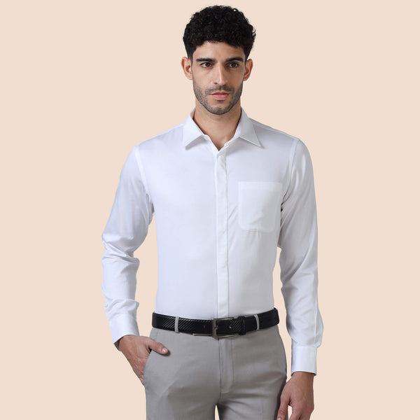 Bennet White Shirt With Concealed Placket